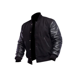 Vestes universitaires Letterman 2025 pour hommes, col montant enduit, vêtements d'extérieur chauds pour le lycée - Product Image 1