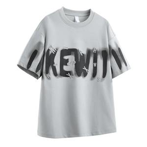 เสื้อยืดผู้ชายทรงหลวมคอกลมแขนสั้นแฟชั่นฤดูร้อนพิมพ์ลายตัวอักษรเสื้อผ้าฝ้ายลำลองสำหรับวัยรุ่นและคนหนุ่มสาว - Product Image 4