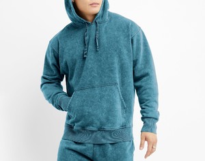Sweats à capuche délavés à l'acide pour hommes entièrement élégants 100% coton séchage rapide écologique respirant conception de poche de qualité supérieure sur mesure - Product Image 1