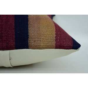 Coussin en laine patchwork multicolore Kilim 16x16 pouces Coussin décoratif de luxe Vintage Fluffy Leaves Pattern Portable Bedding - Product Image 4