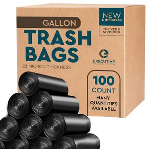 Dispensador impreso personalizado negro desechable 100% Biodegradable fabricación bolsas de basura rollo de plástico bolsa
