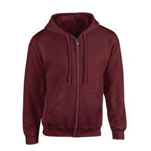 Sudadera con capucha de hombro caído con logotipo personalizado de algodón 100% para hombre, jersey con capucha y cremallera doble con logotipo frontal, sudadera de gran tamaño tejida sólida - Product Image 2