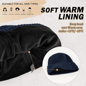 Vente en gros Bonnet unisexe en laine Bonnet doux, chaud et chaud d'hiver Casquettes de haricots avec design et logo personnalisés - Product Image 3