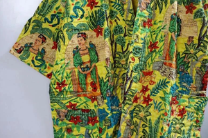 Abrigo de algodón puro acolchado estilo Kantha indio hecho a mano para mujer, Kimono térmico cómodo para la noche, tamaño libre para el verano - Product Image 3