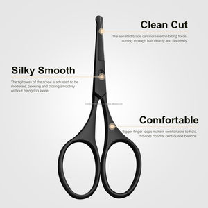 Tijeras Premium Curvas y Redondeadas para el Vello de la Nariz para Hombre, 2 Piezas, Tijeras para Cutículas y Manicura, para Barba y Bigote - Product Image 2