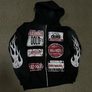 Sudadera con capucha personalizada Fabricante Hombres Streetwear Vintage Lavado ácido Desgastado Bordado Apliques Patchwork Lavado ácido Sudadera con capucha - Product Image 6