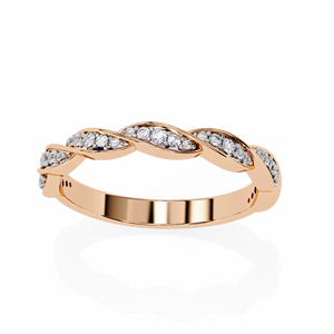 Bijoux en or 14 carats véritable, vente en gros, bague torsadée éternité en diamant 14 carats, design unique avec diamants véritables, bague à vendre, bijoux de mode - Product Image 3