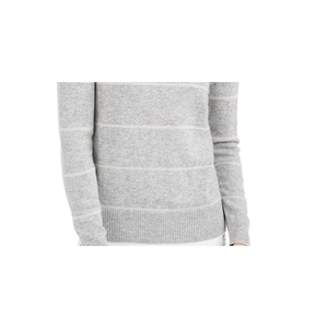 Maglione da donna Michael Kors a righe grigio melange con perle, traspirante, stile coreano, per autunno inverno, disponibile nelle taglie XS, Petite, Large - Product Image 3