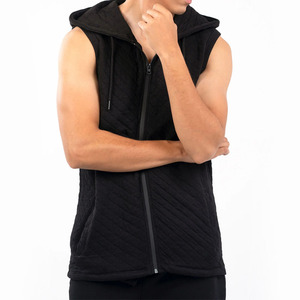 Ropa de gimnasio de invierno para hombre, chaleco sin mangas con capucha, estampado personalizado, forro polar de algodón, transpirable, sudaderas de entrenamiento de secado rápido - Product Image 1