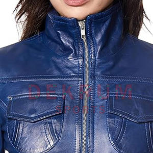 Última chaqueta de cuero de alta calidad para mujer colores personalizados logotipo personalizado teñido de punto largo precios al por mayor - Product Image 6
