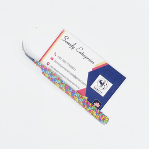 Pince à épiler d'extension de cils en acier inoxydable à poignée diamantée incurvée en J personnalisée et durable - Product Image 6