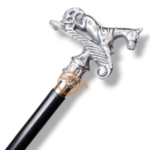 Bạc Nickel Mạ 36-Inch Ngựa Đầu Mía Trọng Lượng Nhẹ Gỗ Đi Bộ Dính Với Cao Su Tip Cho Đi Bộ Đường Dài - Product Image 3