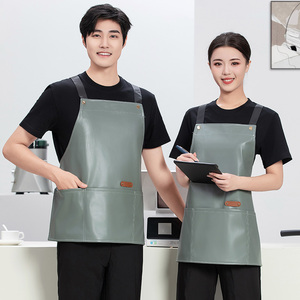 Tabliers de chef en toile <span class=keywords><strong>PUH</strong></span> 100% avec logo personnalisé imprimé, noir, promotion, imperméable, polyester, deux poches, cuisine, cuisson - Product Image 2