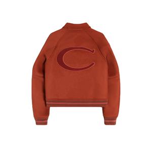 Chaqueta Varsity Personalizada de Cuero con Mangas de Cuero Estilo Streetwear para Hombre, Chaqueta Informal con Cremallera, Chaqueta de Trabajo Tejida - Product Image 2