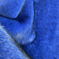 Tissu en fausse fourrure Little Fox bicolore bleu royal, 100% polyester, résistant à l'abrasion, infroissable, pour vêtements, jouets, décoration intérieure