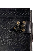 Grand carnet en cuir fait main, 600 pages, style classique, avec pentagramme religieux gothique en relief, idéal comme cadeau