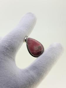 Pendentif artisanal bohème en argent sterling 925 avec cabochon de rhodochrosite naturelle de forme fantaisie, grand format, pour anniversaire - Product Image 3