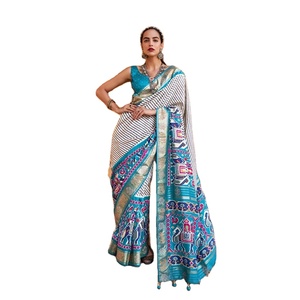 Hermoso Premium Patola Silk Sari Alta calidad Diseñador indio Ropa de fiesta de boda Traje cosido de moda Algodón al por mayor - Product Image 1