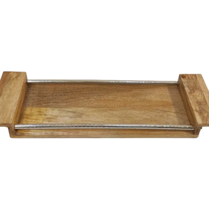 Nouveau plateau de service en bois fini naturel cadeau élégant du Ramadan pour les dates de table Fruits noix utilisation de service en gros - Product Image 1