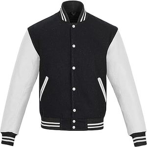 OEM ODM Custom Embroidered <b>Buttons</b> Baseball Letterman Pullover Varsity Jacket Solid Silk Screen Printing Wholesale for Men - Product Image 1