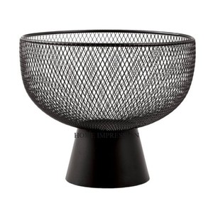 Vente en gros couleur noire enduite de poudre attrayant centre de table de créateur et décoration fruits et pain panier approvisionnement - Product Image 6