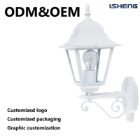 Lampe murale extérieure en aluminium de style classique blanc, IP44 étanche, lanterne LED, douille E27, porte de véranda