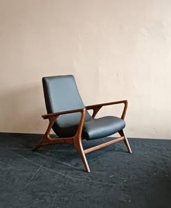 Silla de jardín ERICK Lazy Garden Chair con estructura duradera de madera maciza de teca y taburete para conjunto de muebles de jardín - Product Image 1