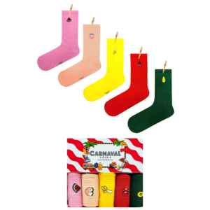 Calcetines Unisex de 5 Pares con Estampado de Frutas Bordado, Transpirables, de Nailon, Talla Única, Diseño Jacquard Transparente, Personalizados para Uso Diario en Primavera - Product Image 1