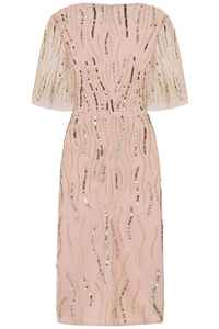 Vestido de baile decorado con cristal de longitud completa con cuello en V, vaina con cuentas de lentejuelas, tela de malla polivinílica, cóctel Formal informal/de fiesta antiestático - Product Image 3