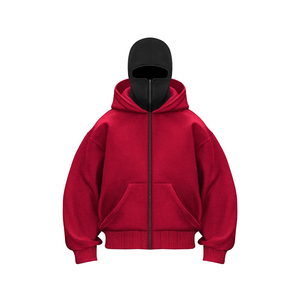 Zip Streetwear surdimensionné double fermeture éclair sweats à capuche zippés lourds unisexe logo imprimé personnalisé fermeture éclair vêtements de rue - Product Image 2