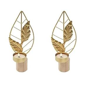 Bougeoir en métal en forme de feuille pour une décoration murale de la meilleure qualité Bougeoir en métal disponible à prix réduit - Product Image 1