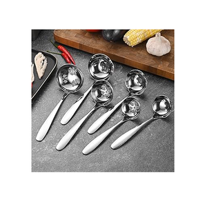 Cuillère de cuisson en acier miroir de qualité supérieure ensemble d'ustensiles de cuisine classique 6 pièces cuillère en acier inoxydable 6 pièces - Product Image 1