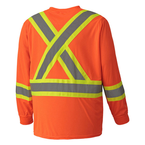 Custom Men's Safety <b>T</b>-<b>Shirt</b> 100% Cotton Reflective Workwear Hi <b>Vis</b> Winter Work Wear Plus Size Safety Clothing Reflective Accents - Product Image 6