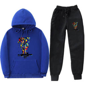 Venta al por mayor Mens Jogger Pants Set Sudaderas con capucha Ropa deportiva Hombres Chándal Hombres Sudadera y Joggers Chándal Set - Product Image 5