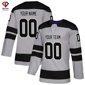 Maillot de Hockey sur glace couleur unie or noir col en V personnalisé nom et numéro de l'équipe de Sublimation imprimé 100% Polyester meilleur cousu - Product Image 3