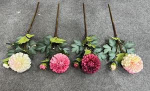 ดอกดาเลียหลากสีประดิษฐ์สำหรับตกแต่งภายในในเทศกาลวันขอบคุณพระเจ้า ต้นคริสต์มาสประดิษฐ์และพวงหรีดสำหรับเทศกาลคริสต์มาส รุ่น ZR1619 - Product Image 6