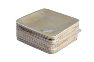 Meilleur prix 20x20 cm plat carré forme plaque de feuille de palmier pour les occasions de fête - Product Image 5