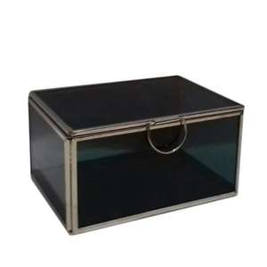 กล่องใส่แหวนทองเหลืองและแก้วขนาดเล็กแบบโบราณมาใหม่พร้อมกล่องอัญมณีลูกบิดทองสำหรับผู้หญิงและผู้หญิงกล่องอัญมณีสำหรับเป็นของขวัญ - Product Image 2