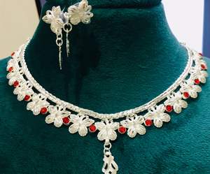 Best Quality Dubai Special Hand Crafted Red Blue Black Pink Colour Women's <b>Necklace</b> Ready Ship Wedding Anniversary Gift Alloy - Product Image 5