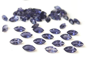 พลอยไอโอไลต์ธรรมชาติทรงมาร์คีส์เจียระไนแบบเหลี่ยม ขนาด 2x4มม.-6x12มม. สีฟ้ามีประกายเปลี่ยนสี สำหรับทำเครื่องประดับ ขายส่ง - Product Image 4