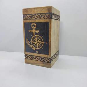 Urna Decorativa Grande Personalizada de Madera de Mango, Cenicero Artesanal para Cenizas de Cremación, Diseño de Grabado de Árbol, Personalizable, IBS Cuadrado 1-2L - Product Image 3