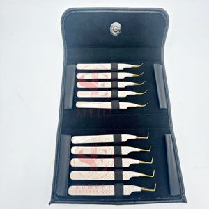 Pince à cils à pointe de fibre à 45 degrés de haute qualité Pince à cils d'isolation professionnelle et de volume pour une utilisation - Product Image 3