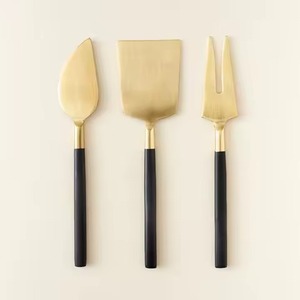 Ensemble de 3 couteaux à fromage en acier inoxydable de qualité supérieure, accessoires pour planche à fromage, couteau à tartiner le fromage, noir - Product Image 3