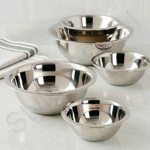 Cuenco de ensalada de anidación, juego de cuencos de mezcla de acero inoxidable, 5 uds. - Product Image 1