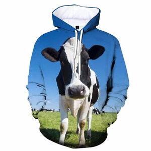 Nueva e interesante granja lechera 3D impresión hombres niños pulóver Top granja Animal moda creativa calle fina Sudadera con capucha - Product Image 3