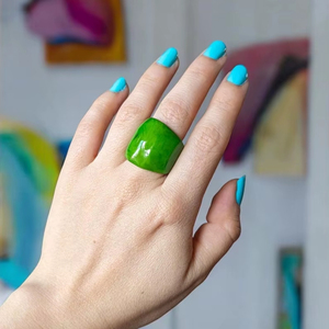 Mode Géométrique Coloré Résine Bague pour Femmes Bijoux En Gros - Product Image 1