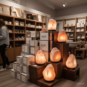 โคมไฟเกลือหิมาลัยธรรมชาติรับรอง GMP 2-3 kg วัสดุอินทรีย์สายไฟฟ้าหลอดไฟตกแต่งบ้านดอกไม้สัตว์ - Product Image 6