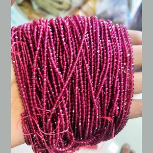 Color fucsia Hydro Quartz Rondelle Micro cuentas facetadas 2mm, 3mm, 4mm brillante redondo Hydro Bead cuentas sueltas para la fabricación de joyas - Product Image 3