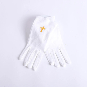 Gants maçonniques blancs, tissu doux formel, conçus pour les réunions de loge, les événements, les défilés et les occasions fraternelles - Product Image 6