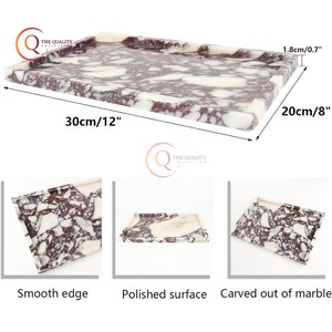 Vaisselle de table en marbre Plateau de service alimentaire Design moderne Vente à chaud Plateau de service de fruits pour mariage Forme rectangulaire sans poignée - Product Image 2